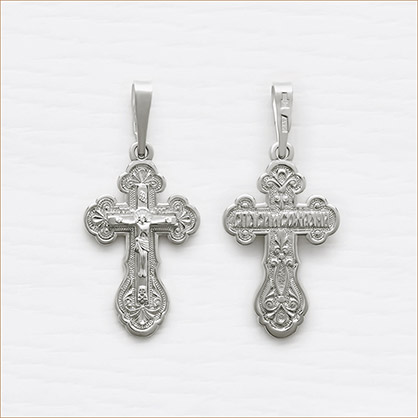 серебряный крестик для крещения арт.11003