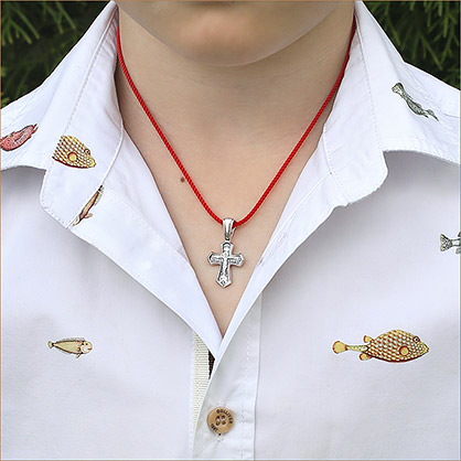 серебряный крест с чернением 8235