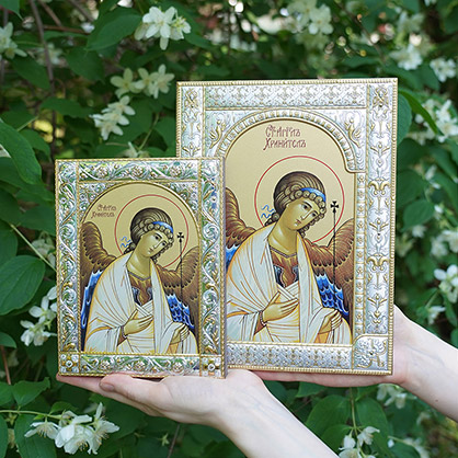 Икона Ангел Хранитель в молочном