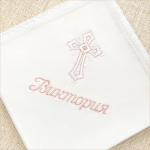 кружевная фланелевая пеленка для крещения ребенка