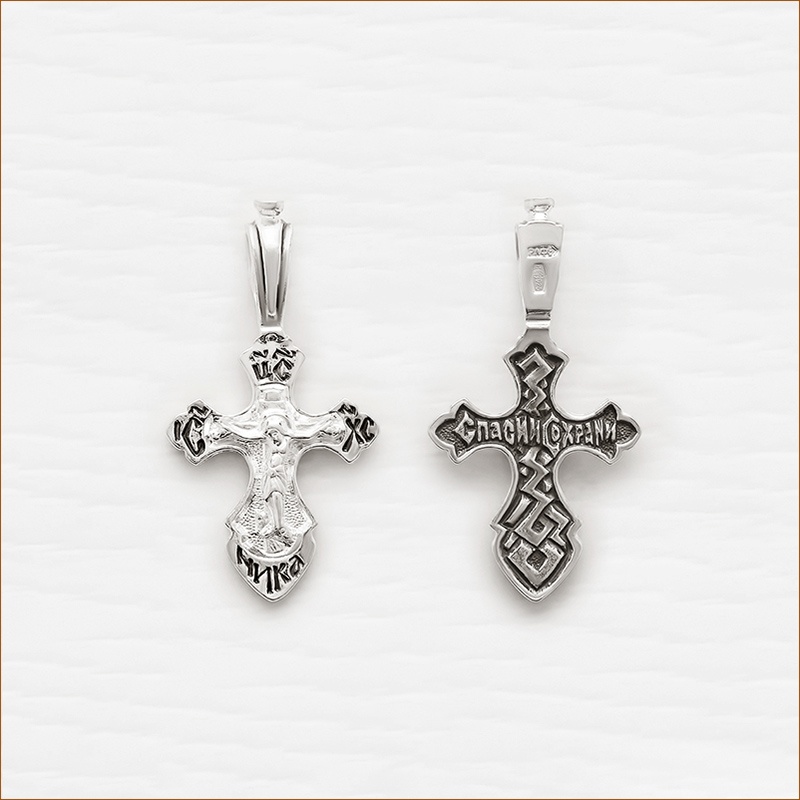 Сережки серебряные кресты